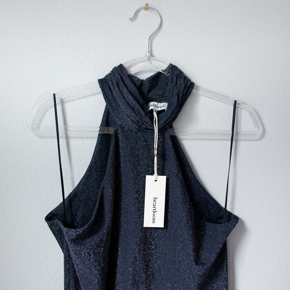 NWT Heartloom Whitney Halter Neck Side Slit Sparkly Party Dress Size M